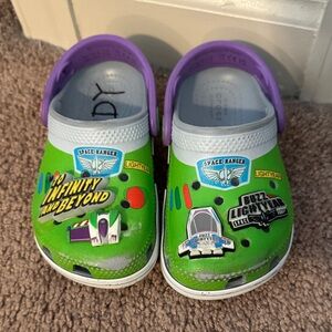 CROCS Kids Green and Purple Buzz Lightyear Clogs